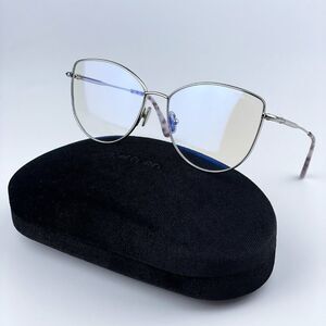 NEW Tom Ford TF5667-B 016 Palladium Blue Block Women Cat Eye Eyeglasses